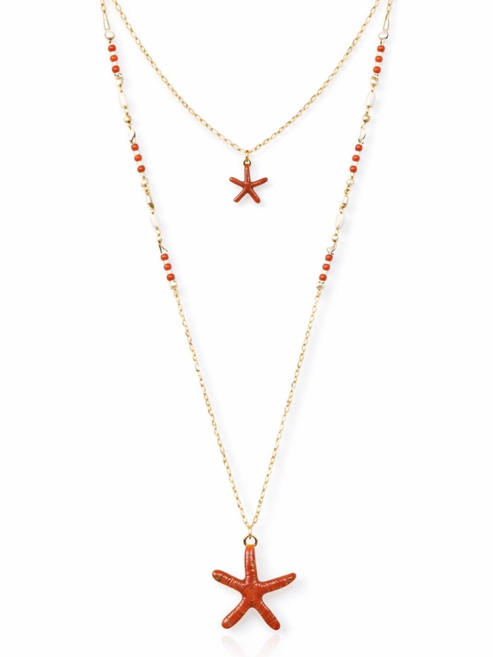 Layered Painted Starfish Necklace